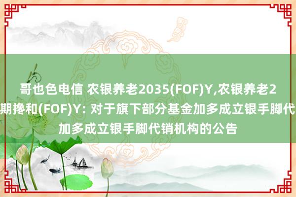 哥也色电信 农银养老2035(FOF)Y,农银养老2045五年握有期搀和(FOF)Y: 对于旗下部分基金加多成立银手脚代销机构的公告