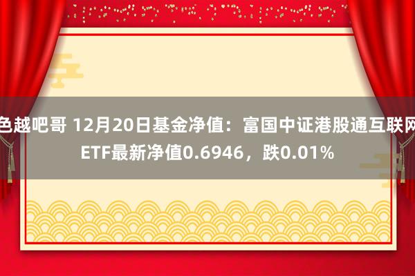 色越吧哥 12月20日基金净值：富国中证港股通互联网ETF最新净值0.6946，跌0.01%