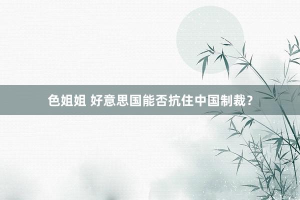 色姐姐 好意思国能否抗住中国制裁？