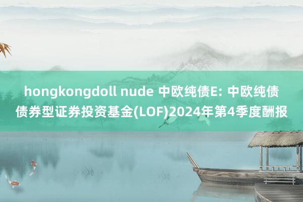 hongkongdoll nude 中欧纯债E: 中欧纯债债券型证券投资基金(LOF)2024年第4季度酬报