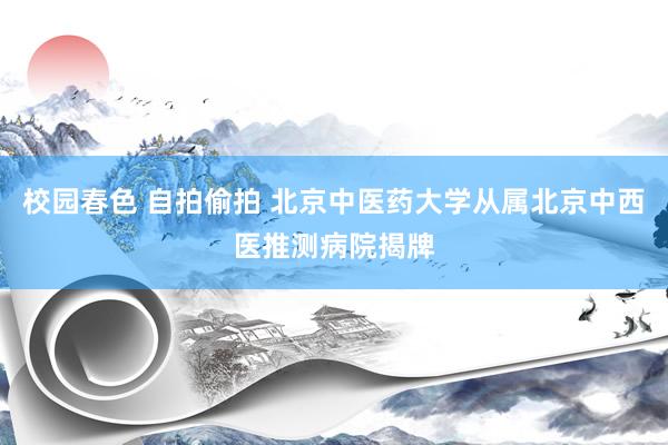 校园春色 自拍偷拍 北京中医药大学从属北京中西医推测病院揭牌