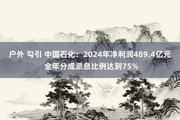 户外 勾引 中国石化：2024年净利润489.4亿元 全年分成派息比例达到75%