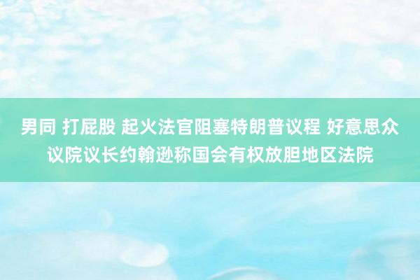男同 打屁股 起火法官阻塞特朗普议程 好意思众议院议长约翰逊称国会有权放胆地区法院