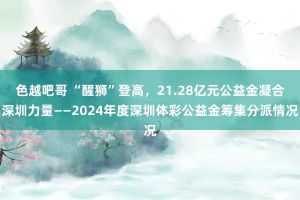 色越吧哥 “醒狮”登高，21.28亿元公益金凝合深圳力量——2024年度深圳体彩公益金筹集分派情况