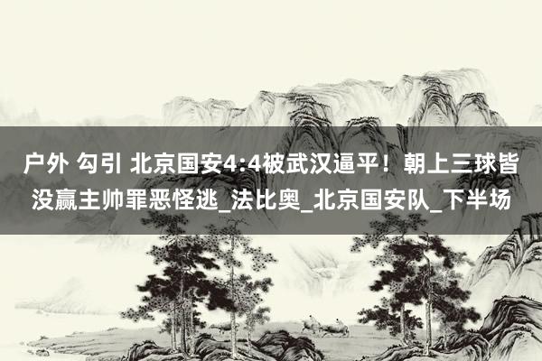 户外 勾引 北京国安4:4被武汉逼平！朝上三球皆没赢主帅罪恶怪逃_法比奥_北京国安队_下半场